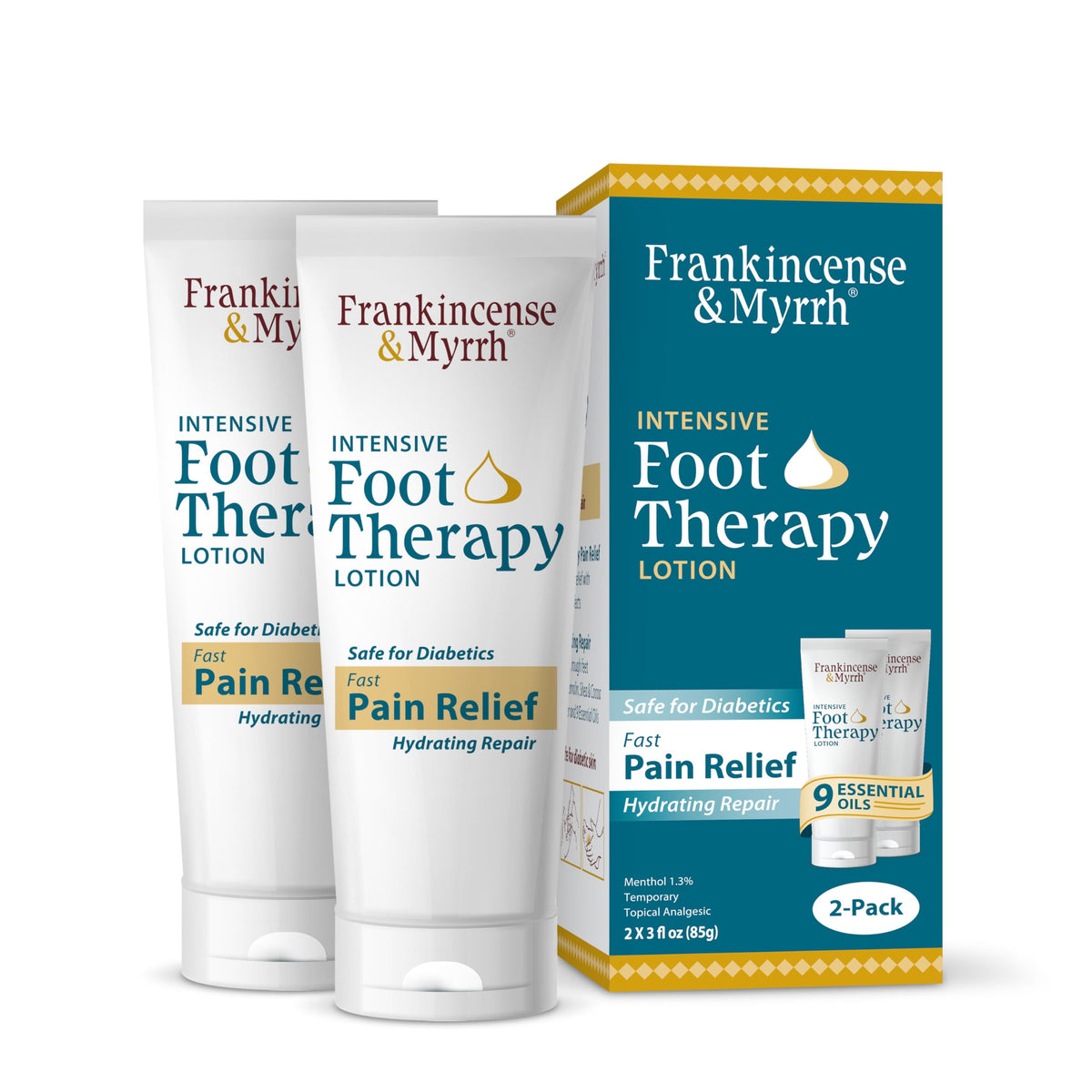FRANKINCENSE & MYRRH Foot Pain Relief Cream - Intensive Foot Therapy Lotion - Diabetic Nerve Pain Relief Cream | Restless Leg Syndrome | Frankincense Essential Oil, 3 Ounce (2-Pack) FRANKINCENSE & MYRRHBuy Supplements Australia