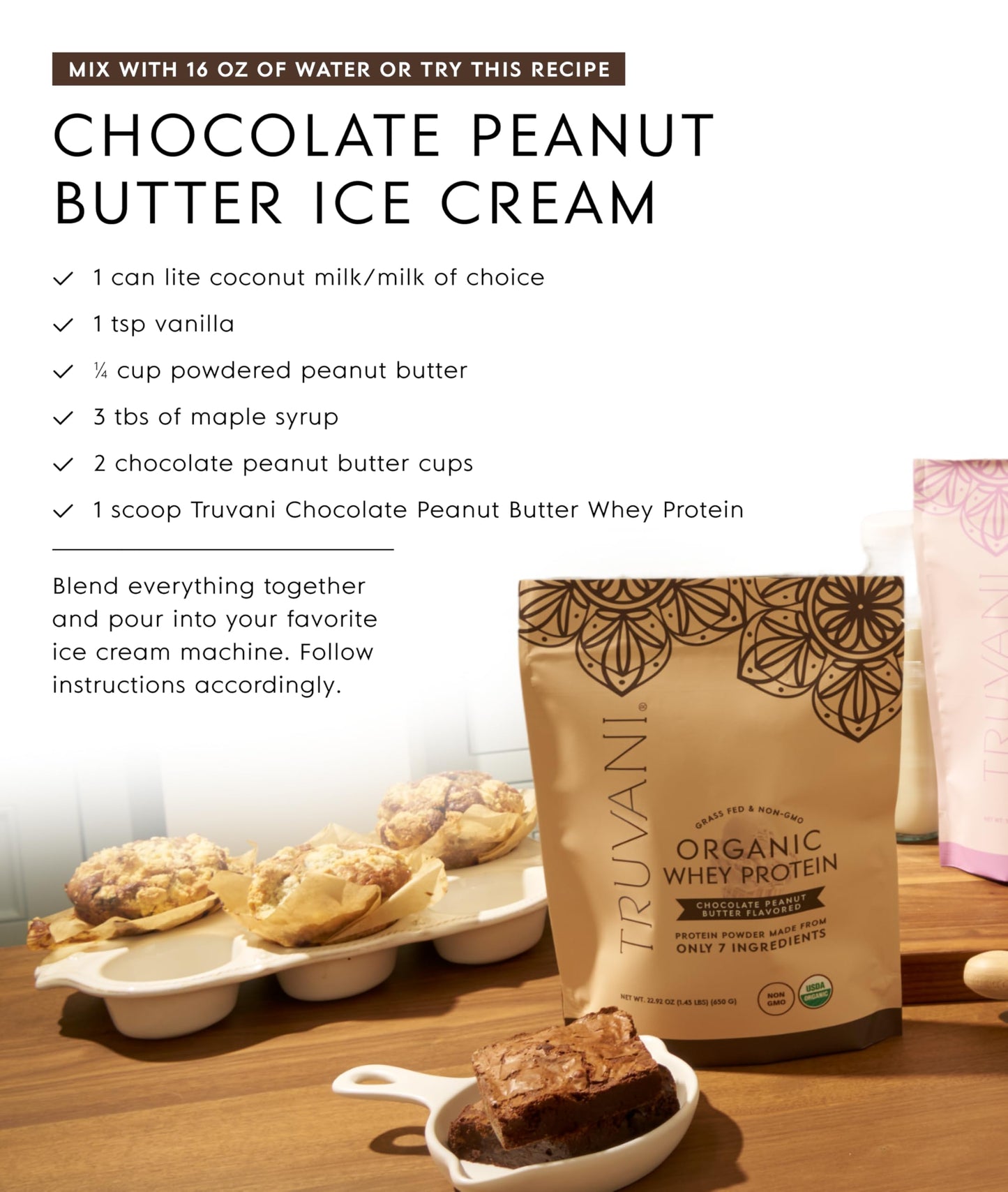 Truvani Organic Whey Protein Powder | Vanilla | 20 Servings | 20g Grass Fed Whey Protein | USDA Organic & Non-GMO | Gluten Free | No Gums, No Soy, No Stevia, No Added Sugars