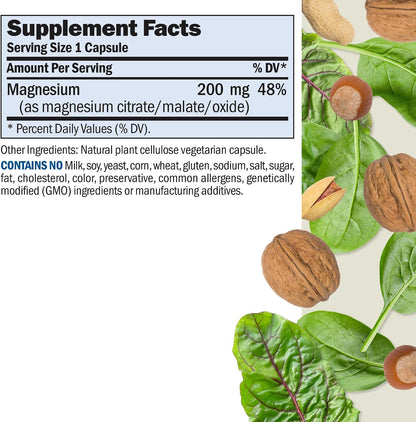 Andrew Lessman ProCaps Magnesium Intensive Care 200 mg 250 Capsules | 200 mg highly absorbable Magnesium blend. Gentle on sensitive stomachs with no additives, sodium or gluten.