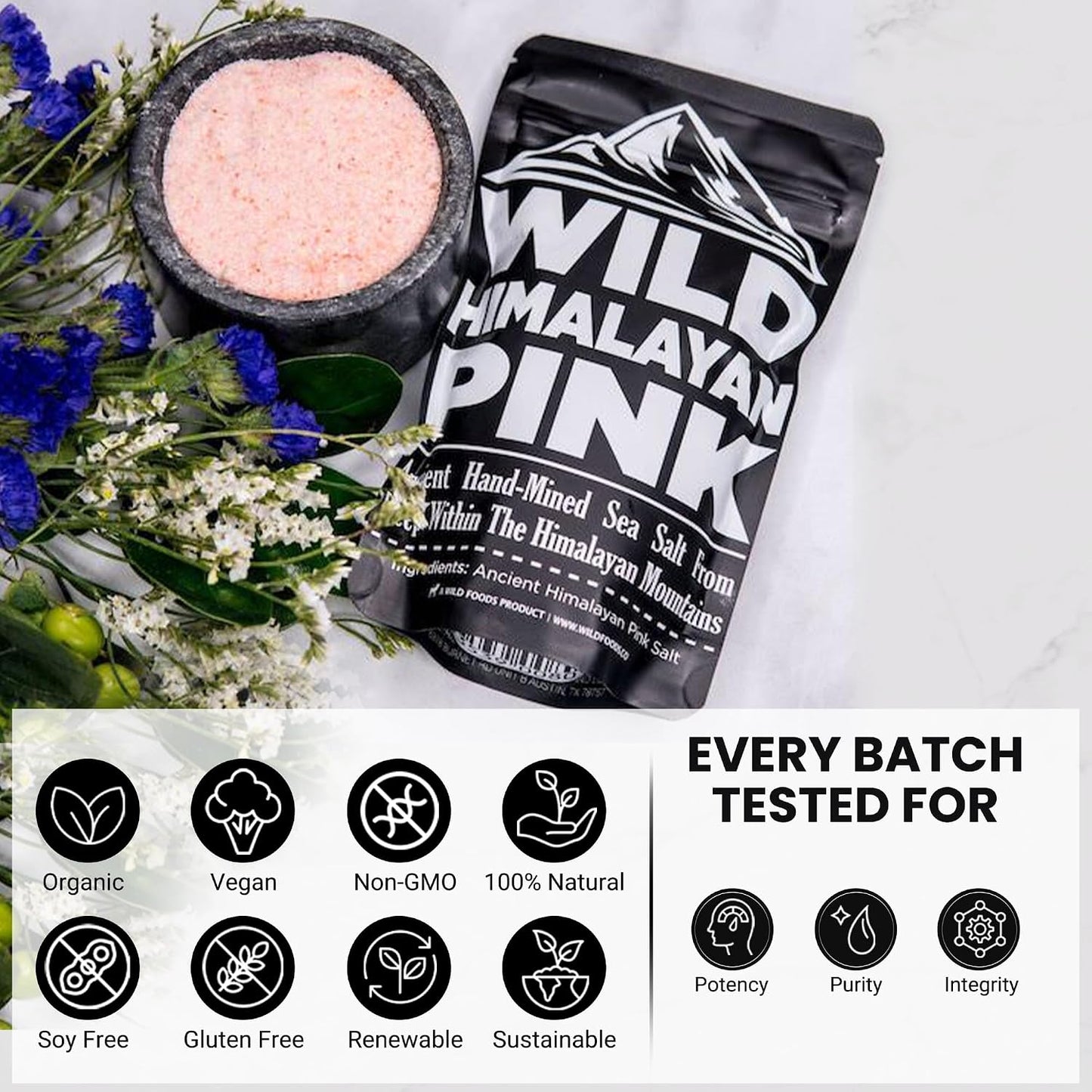 Wild Foods Pink Himalayan Salt (16oz) and Colostrum Powder (5.22oz) Bundle for Gut Health and Wellness