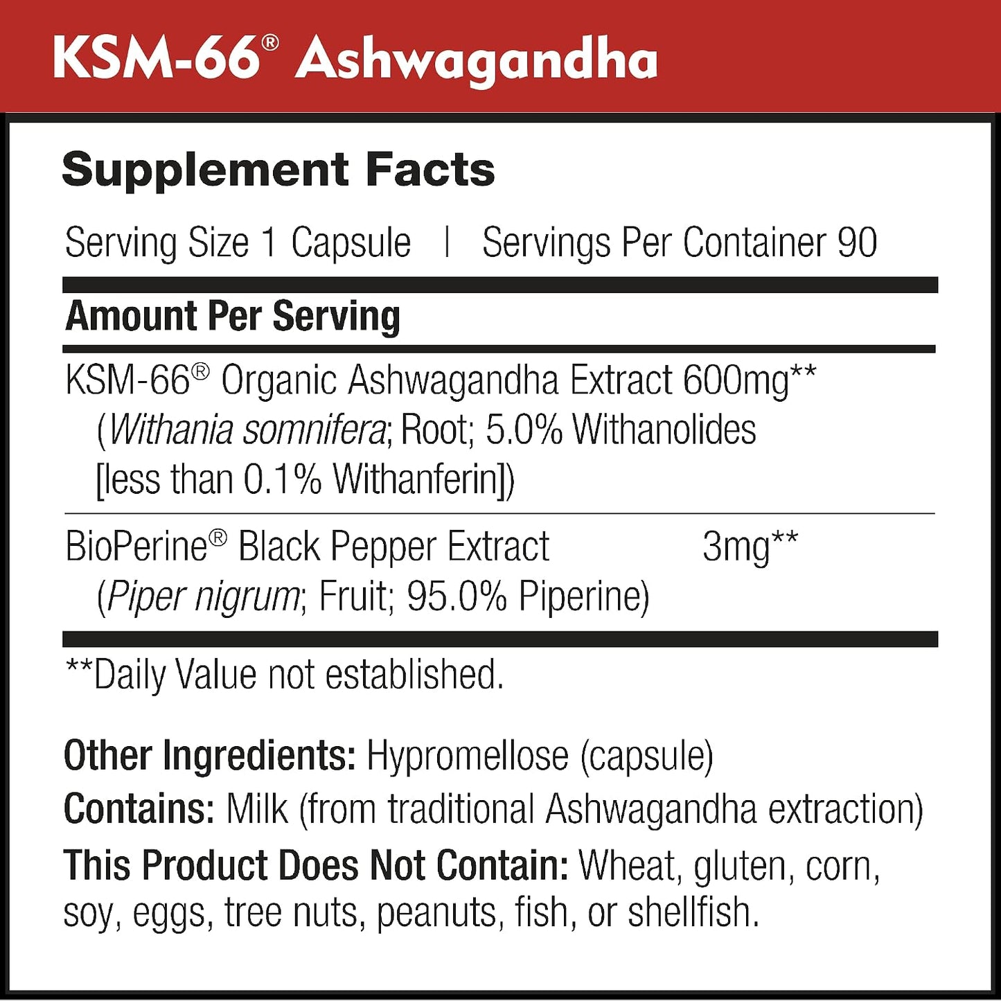 DailyNutra KSM-66 Ashwagandha 600mg Organic Root Extract - High Potency Supplement with 5% Withanolides | Relieves Tiredness, Supports Relaxation, Focus, Energy, & Muscle Growth (90 Capsules)