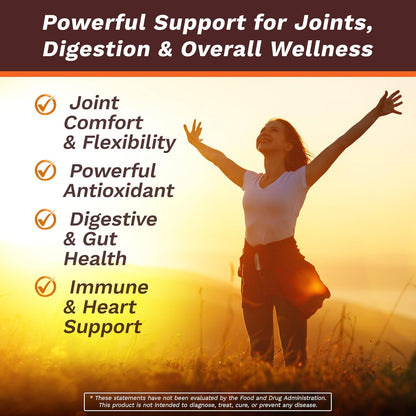 Life's Fortune Organic Turmeric Curcumin with Black Pepper and Ginger, Enhanced Absorption, Extra Strength Supplement, Joint & Immune Support, Non-GMO, 180 Cap - 2250mg