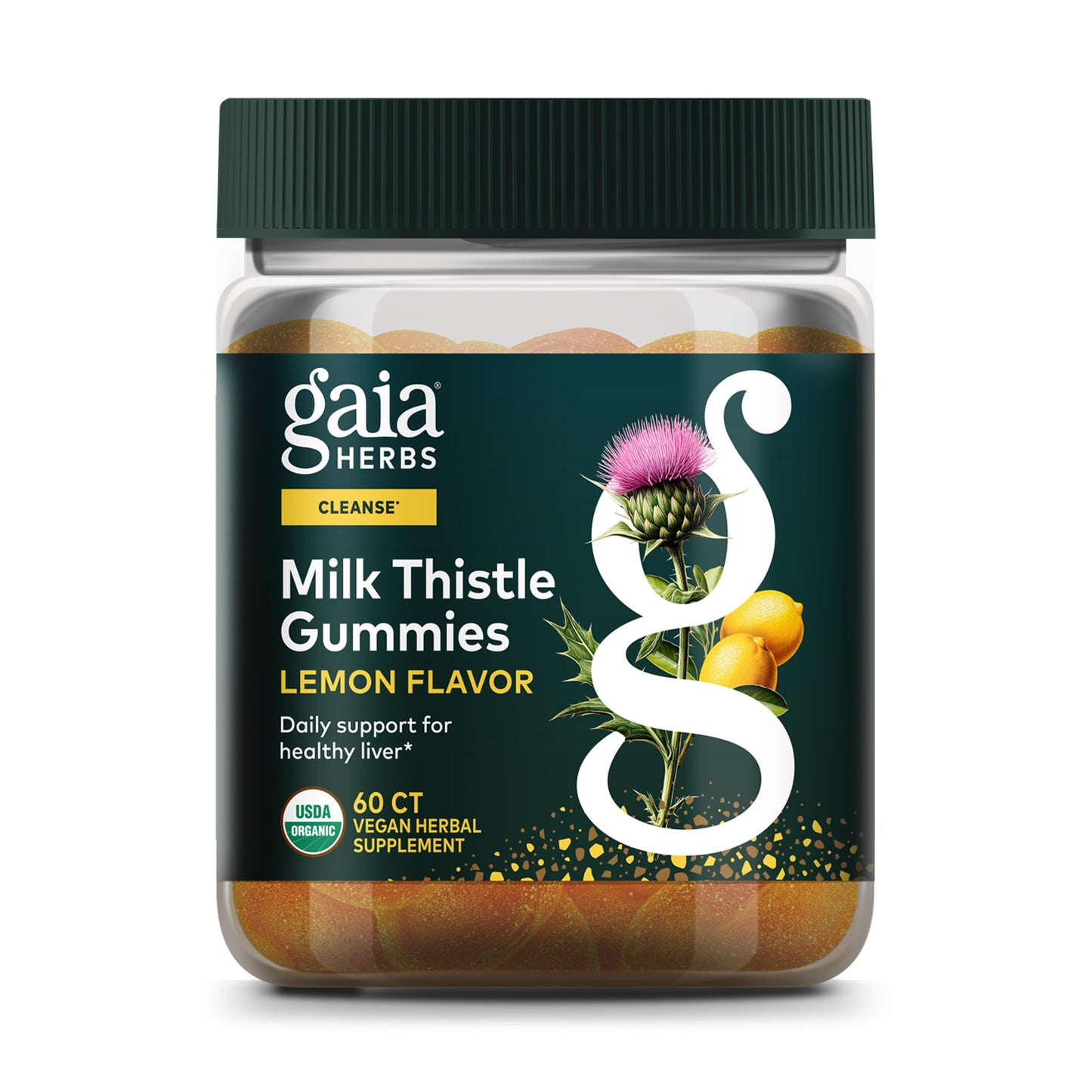 Gaia Herbs Milk Thistle Gummies - Herbal Supplement with Antioxidant Properties for Liver Health & Liver Detox - Lemon Flavored - 60 Vegan Gummies Gaia HerbsBuy Supplements Australia