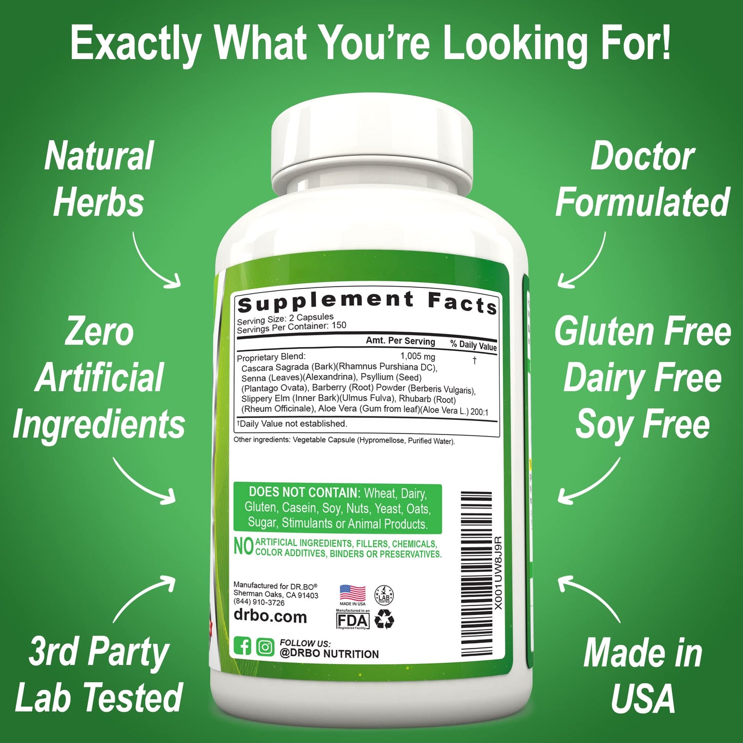 Colon Cleanse Detox Formula - Natural Bowel Cleanser Pills for Intestinal Bloating & Fast Digestive Cleansing - Daily Constipation Relief Supplement Gut, Belly, Stomach - Women Men Herbal Weight Flush