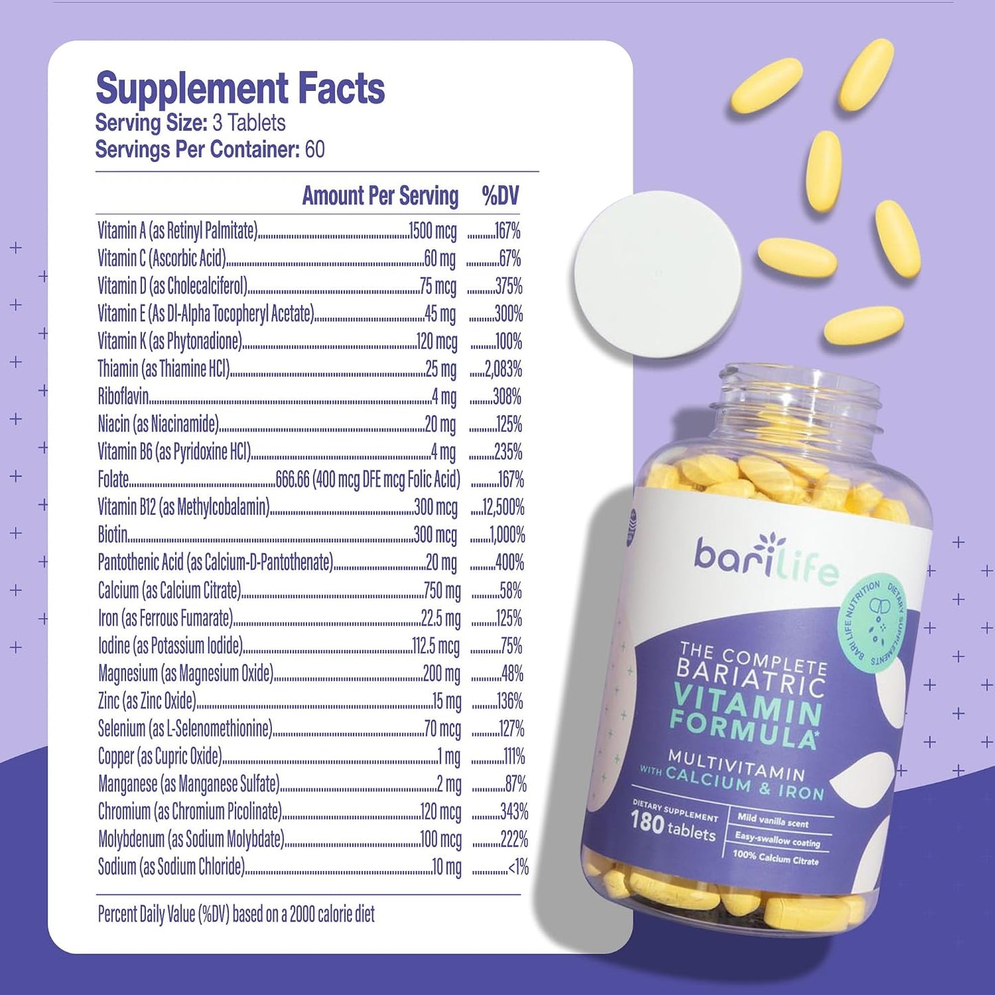 Bari Life Complete Bariatric Vitamin Formula Tablets and Bariatric Balance – Probiotic Supplement and Vitamin B1