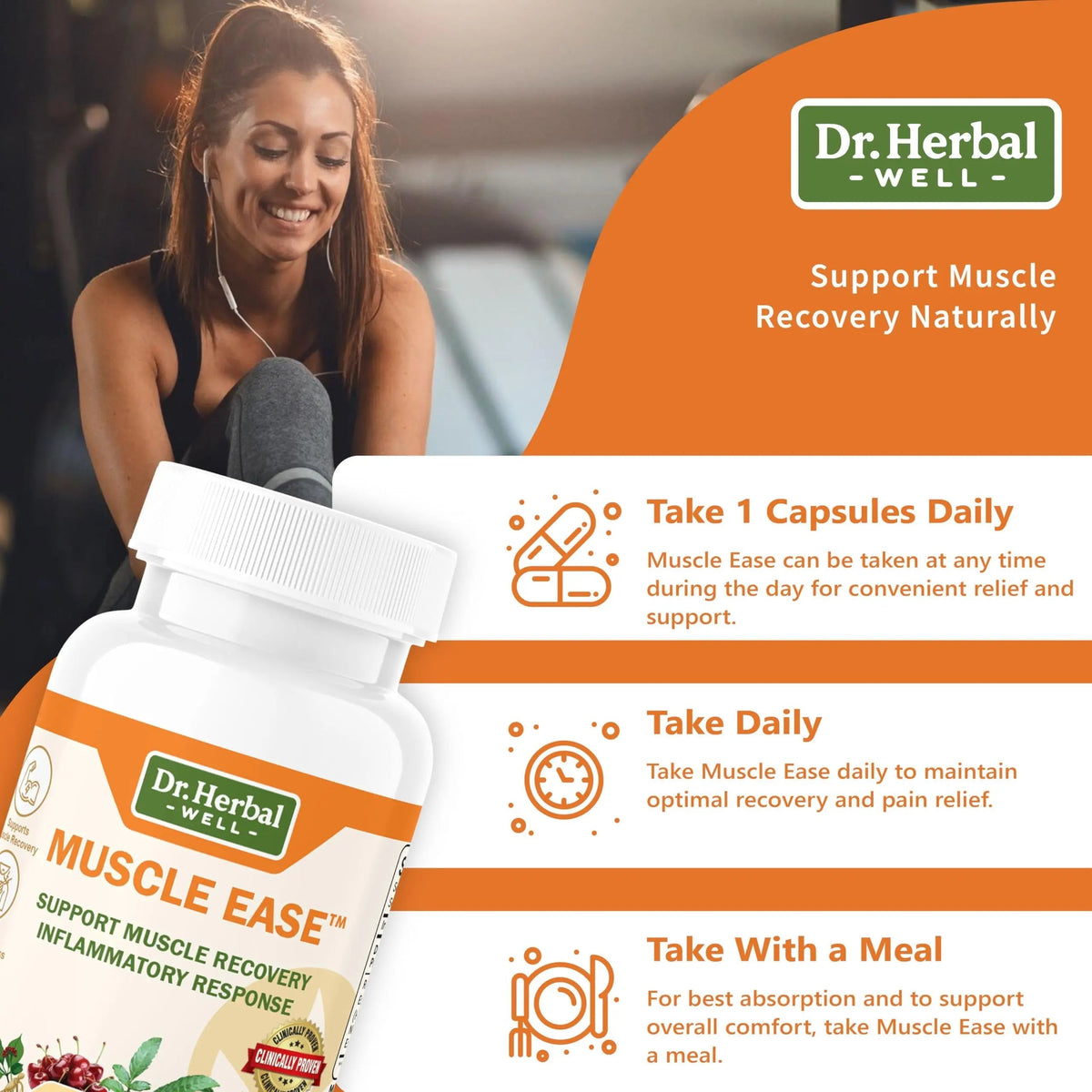 DR.HERBAL WELL Muscle Ease - Joint, Muscle & Nerve Support Fast Acting Relax Comfort Recovery Natural Herbal Supplement - (60 Capsules) MAX-Strength DR. HERBAL WELLBuy Supplements Australia