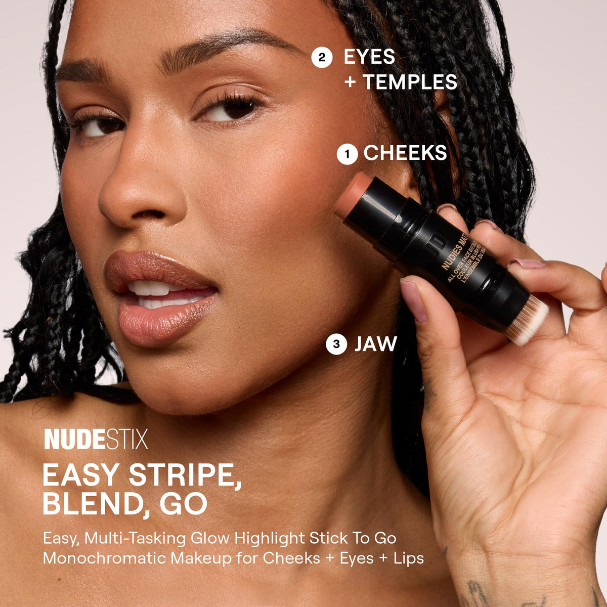 Nudestix Nudies Bronze All Over Matte Bronzing Stick – 3-in-1 Cream Bronzer for Cheeks, Eyes & Lips with Built-In Brush | Natural Contour & Sun-Kissed Glow | Bondi Bae NudestixBuy Supplements Australia