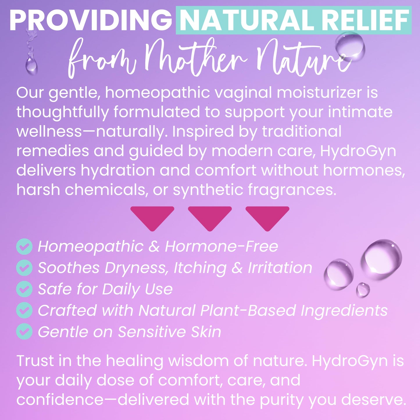 Hydro GYN Vaginal Moisturizer | Long Lasting for Vaginal Dryness & Irritation | Hyaluronic Acid & Vitamin E | Feminine Care Hormone Free | Pre and Post Menopausal I 10 Pre Filled Applicators Terramed Just Think Comfort buy supplements Au