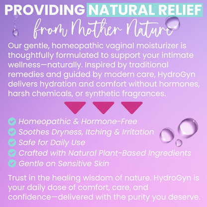 Hydro GYN Vaginal Moisturizer | Long Lasting for Vaginal Dryness & Irritation | Hyaluronic Acid & Vitamin E | Feminine Care Hormone Free | Pre and Post Menopausal I 10 Pre Filled Applicators Terramed Just Think Comfort buy supplements Au