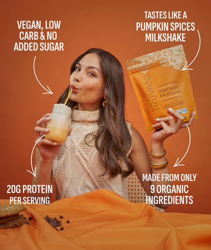 Truvani Organic Plant Based Protein Powder | Vanilla Chai | 10 Servings | Vegan | 20g Pea Protein | Keto | Gluten & Dairy Free | Low Carb | No Added Sugar