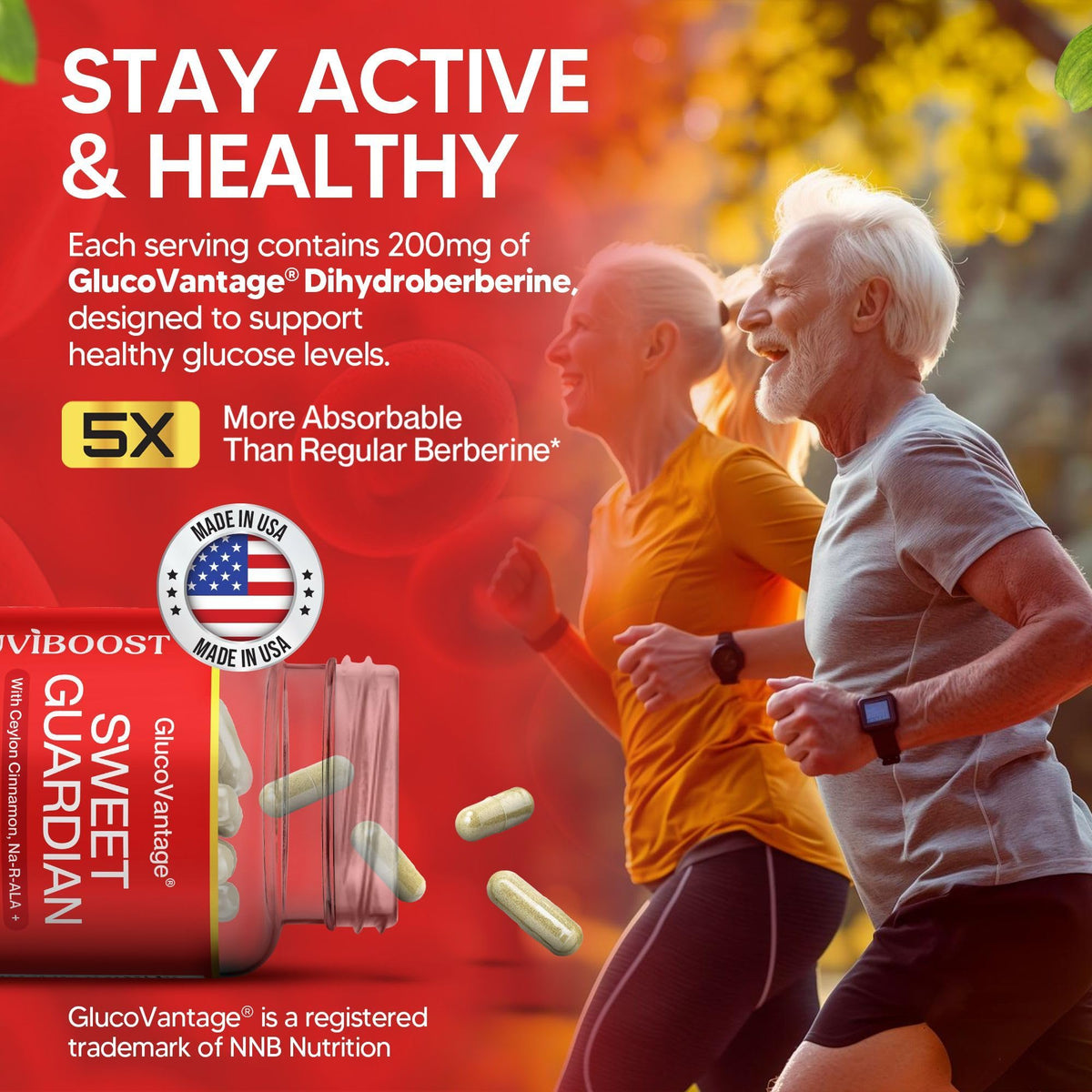 NUVIBOOST Super Dihydroberberine (GlucoVantage®) 200mg with Ceylon Cinnamon, Alpha Lipoic Acid, Selenium, Gymnema Sylvestre, Benfotiamine and Others for Overall Immunity. NUVIBOOSTBuy Supplements Australia