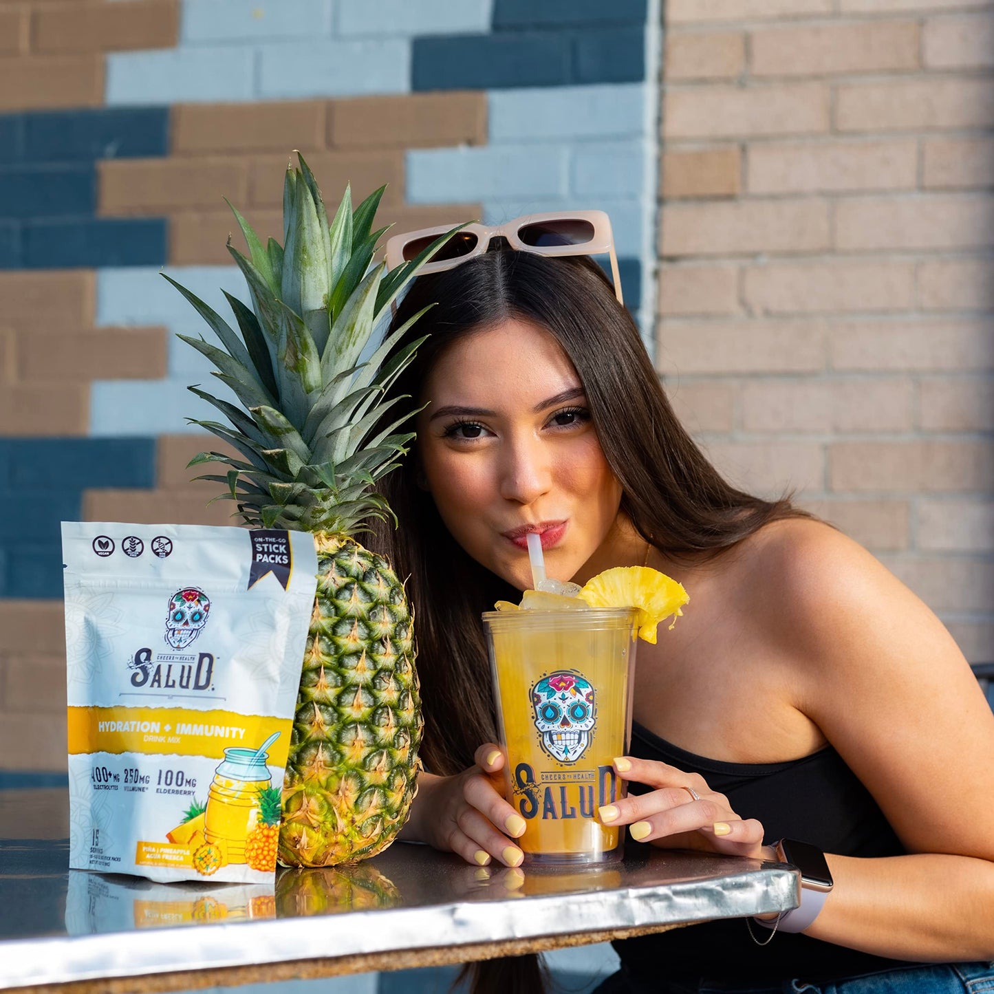 Salud 2-in-1 Hydration + Immunity Drink Mix, Cucumber Lime | Electrolytes Powder, Agua Fresca, Elderberry, Dairy & Soy Free, Non-GMO, Gluten Free, Vegan, 1g Sugar (15 Servings)