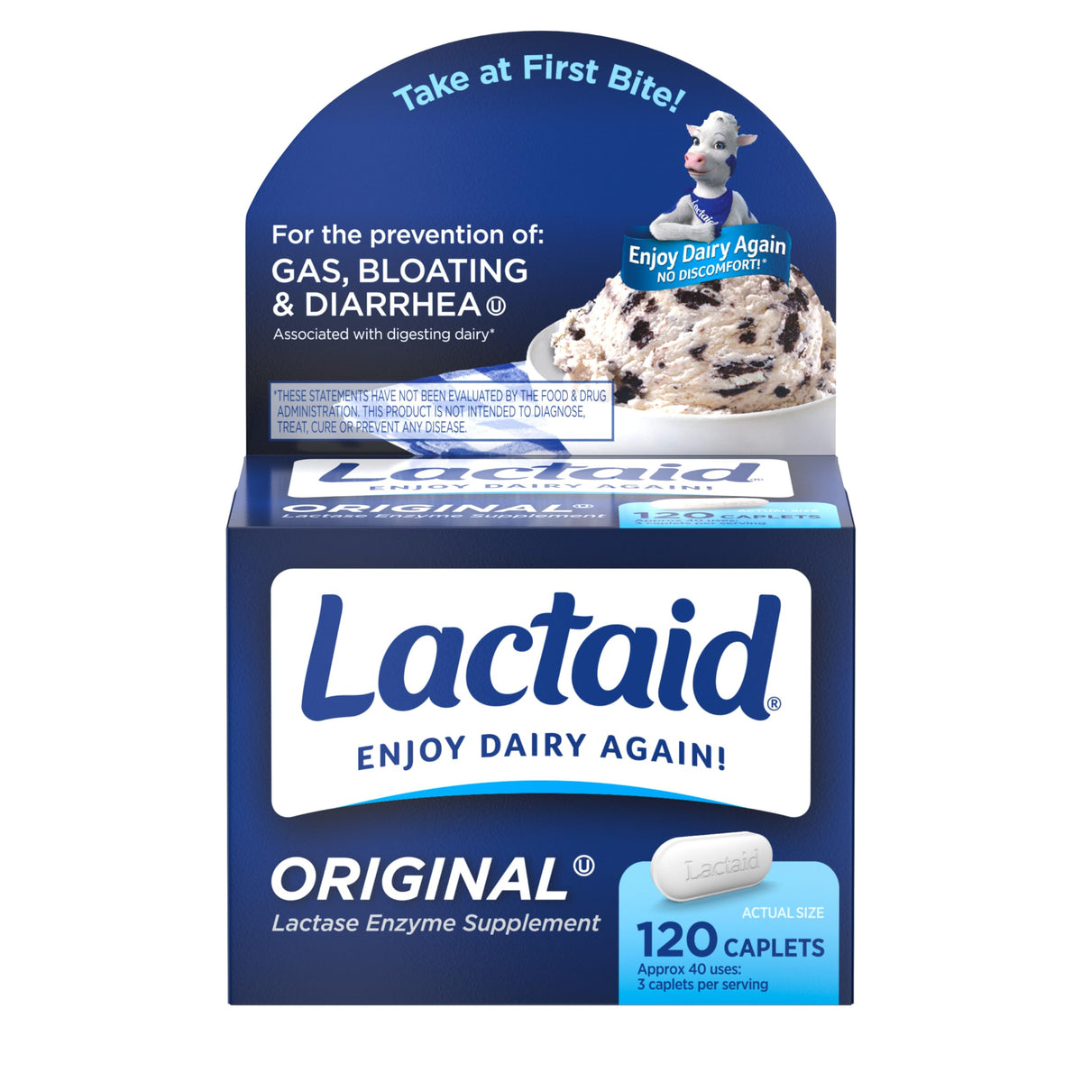 Lactaid Original Strength Lactose Intolerance Pills, 9000 FCC Natural Lactase Enzyme Dairy Relief Caplets, Helps Prevent Gas, Bloating & Diarrhea Due to Lactose Sensitivity in Adults & Kids, 120 Count Lactaid buy supplements Au