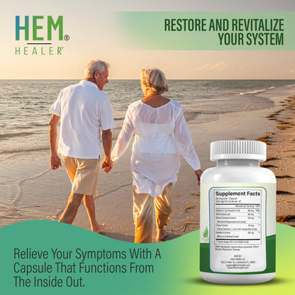 Hem Healer Hem Rescue Hemorrhoid Treatment Supplement - All Natural, Reduces Discomfort & Swelling, Boosts Blood Flow, Oral Botanical Blend, Made in USA - (1 Bottle Pack) Hem HealerBuy Supplements Australia