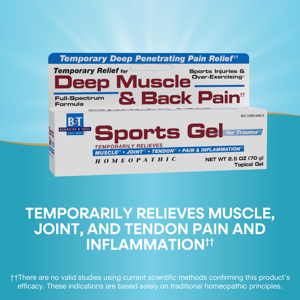 Nature's Way Boericke & Tafel Sports Gel, Relief for Deep Muscle, Joint, Tendon, & Back Pain and Inflammation, Homeopathic, 2.5 oz Nature's WayBuy Supplements Australia