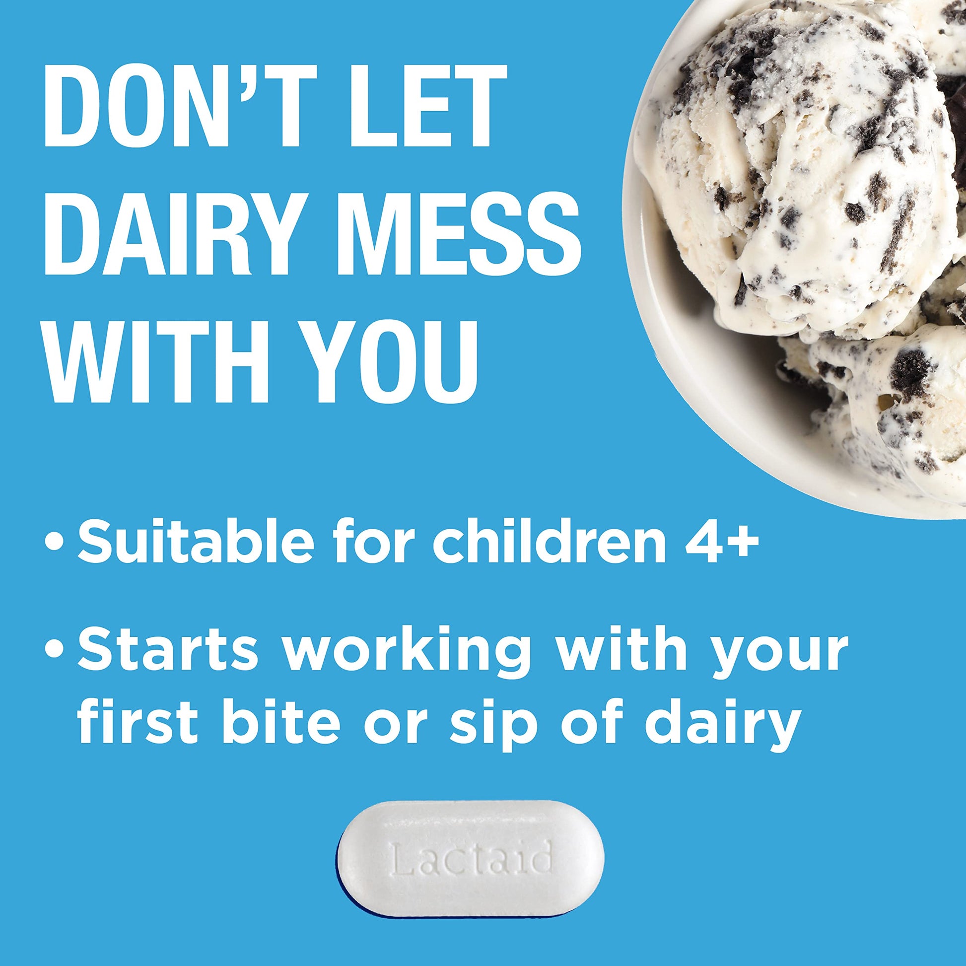 Lactaid Original Strength Lactose Intolerance Pills, 9000 FCC Natural Lactase Enzyme Dairy Relief Caplets, Helps Prevent Gas, Bloating & Diarrhea Due to Lactose Sensitivity in Adults & Kids, 120 Count Lactaid buy supplements Au