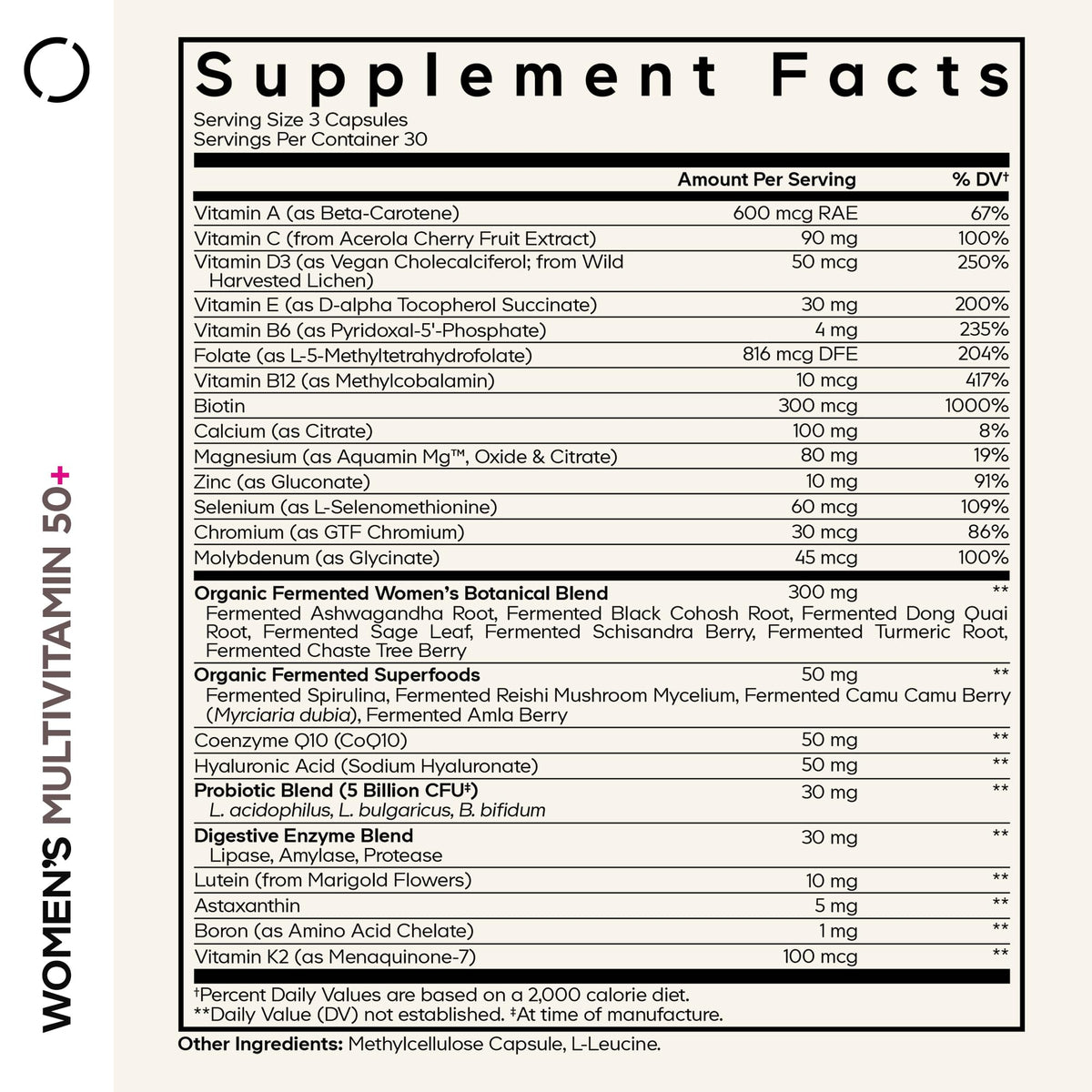Codeage Women’s Multivitamin 50+ Supplement - Essential Vitamins for Women Over 50, Minerals, CoQ10, Hyaluronic Acid, Probiotics, Black Cohosh, Ashwagandha & Superfoods - Non-GMO - 90 Capsules CodeageBuy Supplements Australia