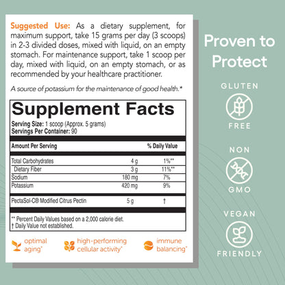 PectaSol Modified Citrus Pectin – 454g Powder – Total-Body Health Supplement to Support the Heart, Immune System, Inflammation Response & Healthy Aging + Maintain Healthy Galectin-3 Levels