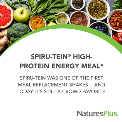NaturesPlus SPIRU-TEIN, Chocolate - 1.05 lb - Plant-Based Protein Shake - Non-GMO, Vegetarian, Gluten Free - 17 Total Servings NaturesPlusBuy Supplements Australia