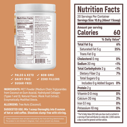 NativePath Keto Creamer, French Vanilla, Collagen & MCT, 20 Servings | Sugar-Free, Monk Fruit Sweetened, Non-Dairy & Creamy, Supports Skin, Hair & Nails, Low-Carb Friendly