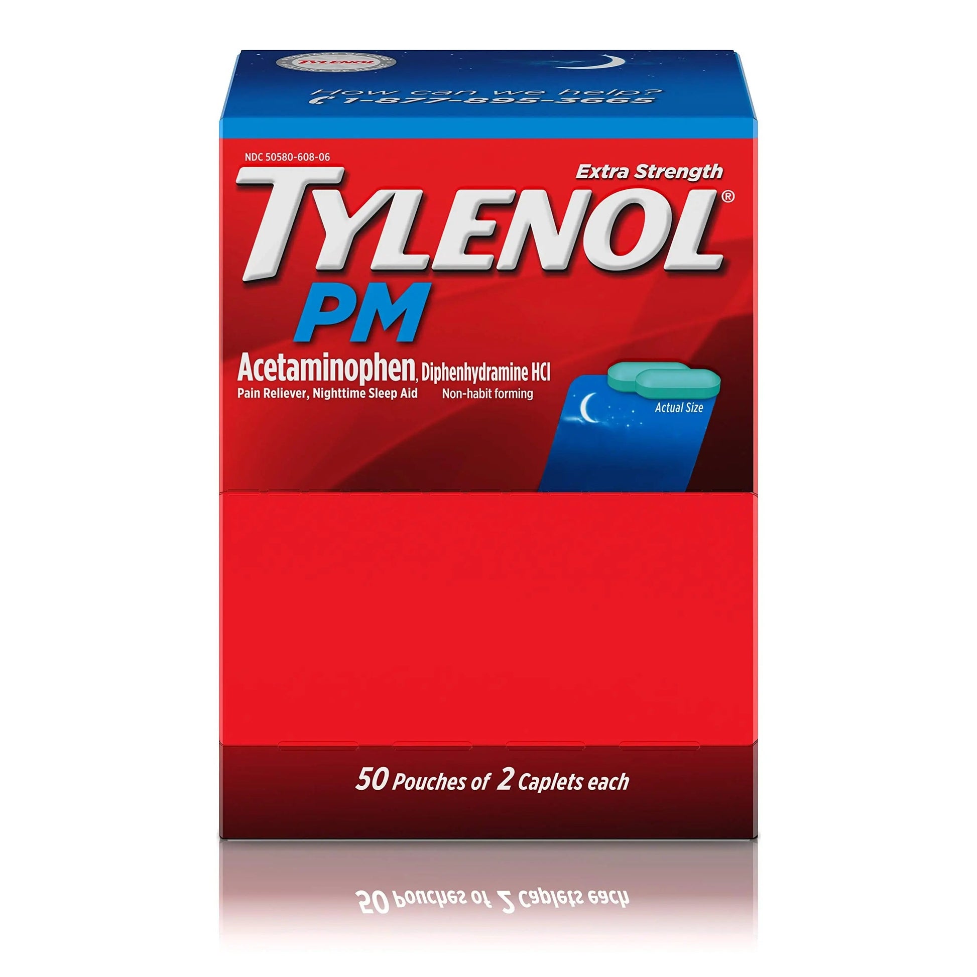 Tylenol PM Extra Strength, 50 Pouches of 2 Caplets, Dispenser Box (Pack of 2) TylenolBuy Supplements Australia