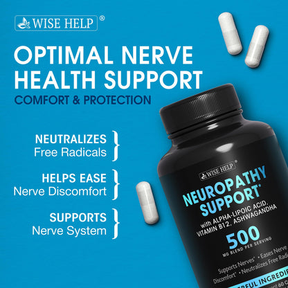 Neuropathy Support Natural Nerve Discomfort Relief - Made in USA - Nerve Antioxidant for Trigeminal Neuralgia, Diabetic & Peripheral Neuropathy - Hands, Neck, Feet & Toes Treatment Formula - Pack of 2 WISEHELPBuy Supplements Australia