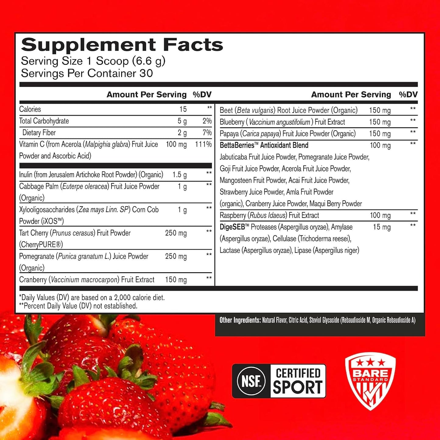 BARE PERFORMANCE NUTRITION BPN Strong Greens (Pineapple Coconut) & Reds (Strawberry) Superfood Bundle