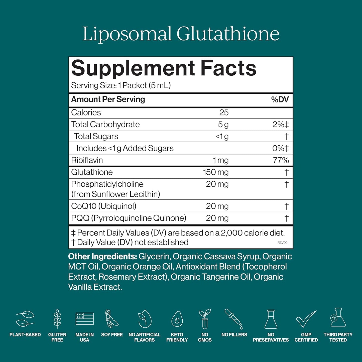 CYMBIOTIKA Liposomal Glutathione – PQQ, CoQ10, Detox & Skin Support | With PQQ, CoQ10 & vitamin B2. Sunflower liposomal delivery. Vegan, non-GMO, third-party tested. Citrus Vanilla, 26 packets.