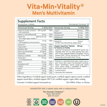PURE SYNERGY Men’s Multivitamin, Stress, and Energy Essentials Bundle | Whole Food Multi with Adaptogens and Cordyceps | Natural Vitamin C Immune Supplement | Vegan, Non-GMO, and Organic Ingredients