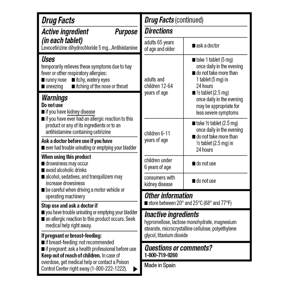 Good Sense Levocetirizine Dihydrochloride Tablets, Antihistamine, 5 mg, 35 Count (Pack of 1) GoodSense buy supplements Au