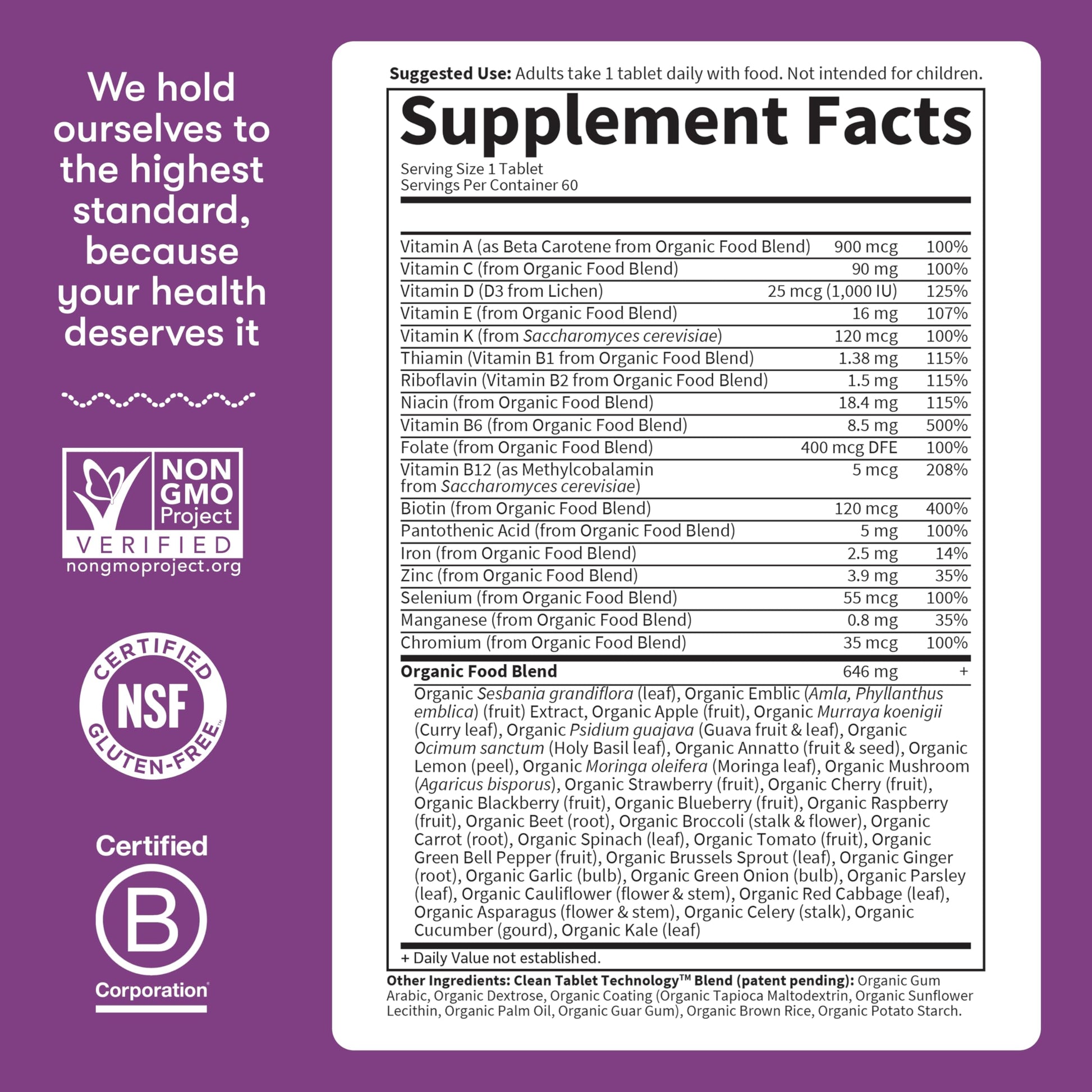 Garden of Life Organics Multivitamin for Women - Women's Once Daily Multi - Whole Food Multi with Iron, Biotin, Vegan Organic Womens Multivitamin for Health, Energy Hair Skin and Nails, 60 Tablets Garden of Life buy supplements Au