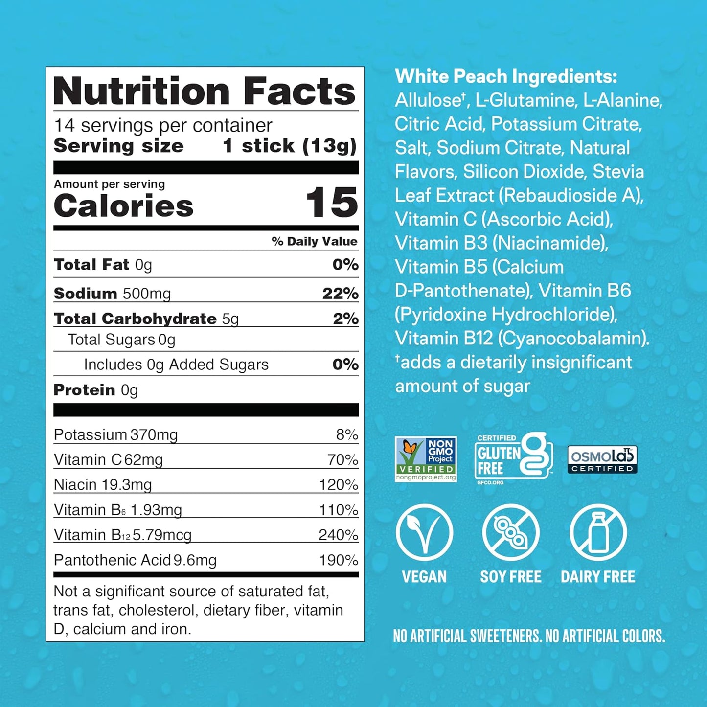 Liquid I.V.® Hydration Multiplier Sugar-Free - Classics - White Peach + Raspberry Lemonade - 2 Pack (14 Servings)