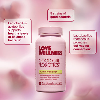 Love Wellness Good Girl Probiotics | Women’s Vaginal Health & pH Balance Supplement | 9-Strain Probiotic for Urinary Tract, Yeast, Odor & Immune Support | Gluten-Free (60-Day Supply) Love Wellness buy supplements Au
