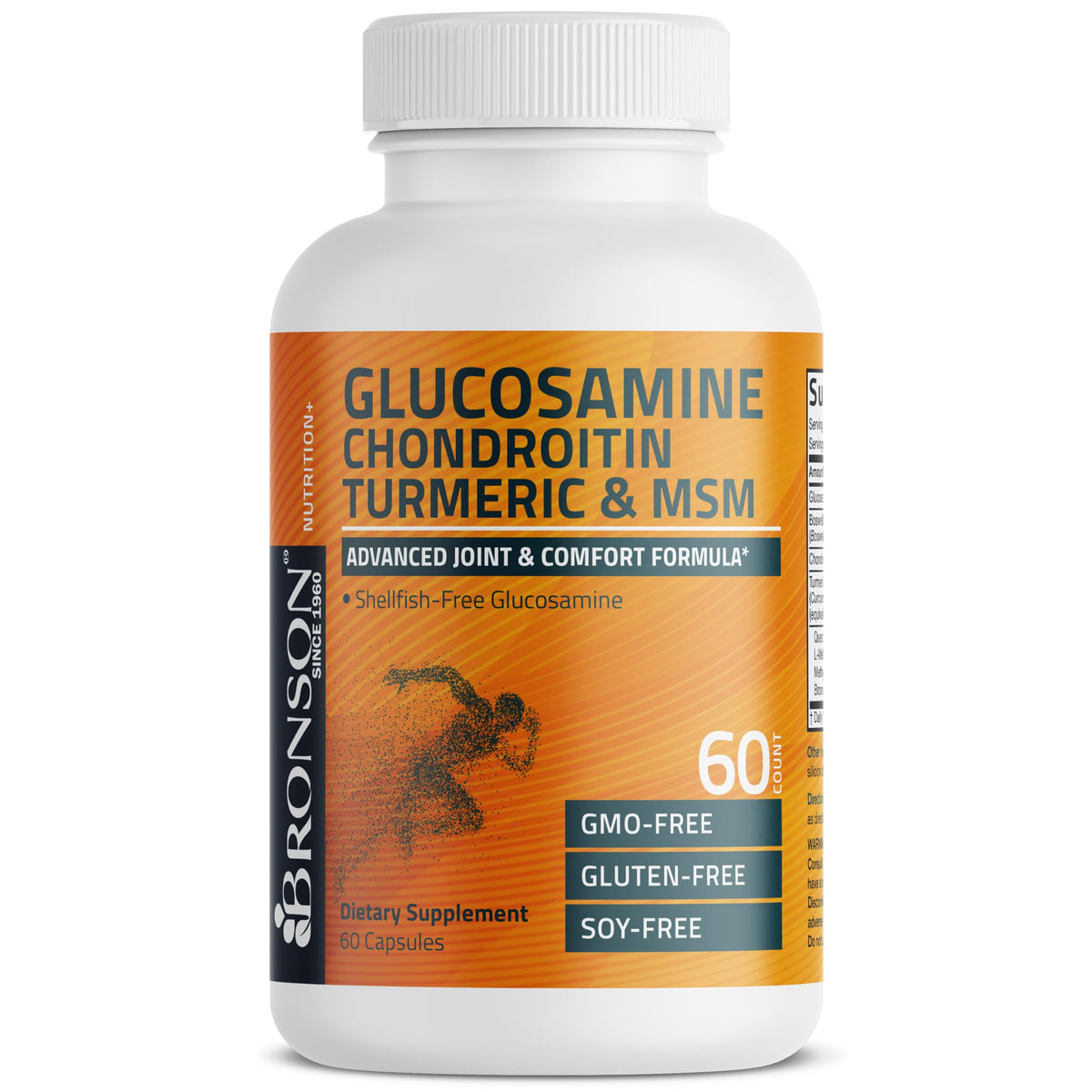 Bronson Glucosamine Chondroitin Turmeric & MSM Advanced Joint & Cartilage Formula, Supports Healthy Joints, Mobility & Cartilage - Non-GMO, 60 Capsules