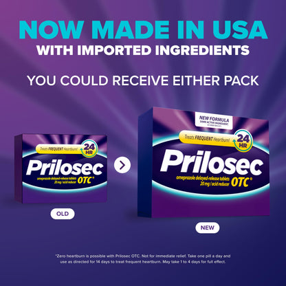 Prilosec OTC, Omeprazole Delayed Release 20mg, Acid Reducer, Treats Frequent Heartburn for 24 Hour Relief, All Day, All Night*, Heartburn Medicine, 20mg, 14 Tablets Prilosec buy supplements Au