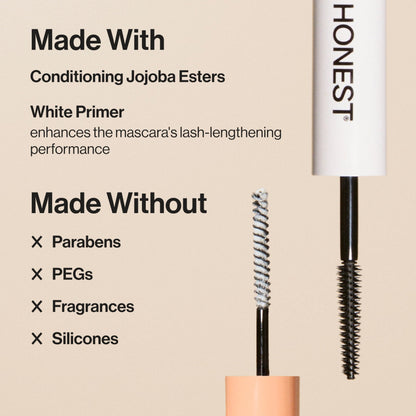 Honest Beauty 2-in-1 Extreme Length Clean Mascara + Lash Primer | Lengthening + Volumizing | Cruelty Free + Safe for Sensitive Eyes | Black, .27 fl oz Honest BeautyBuy Supplements Australia