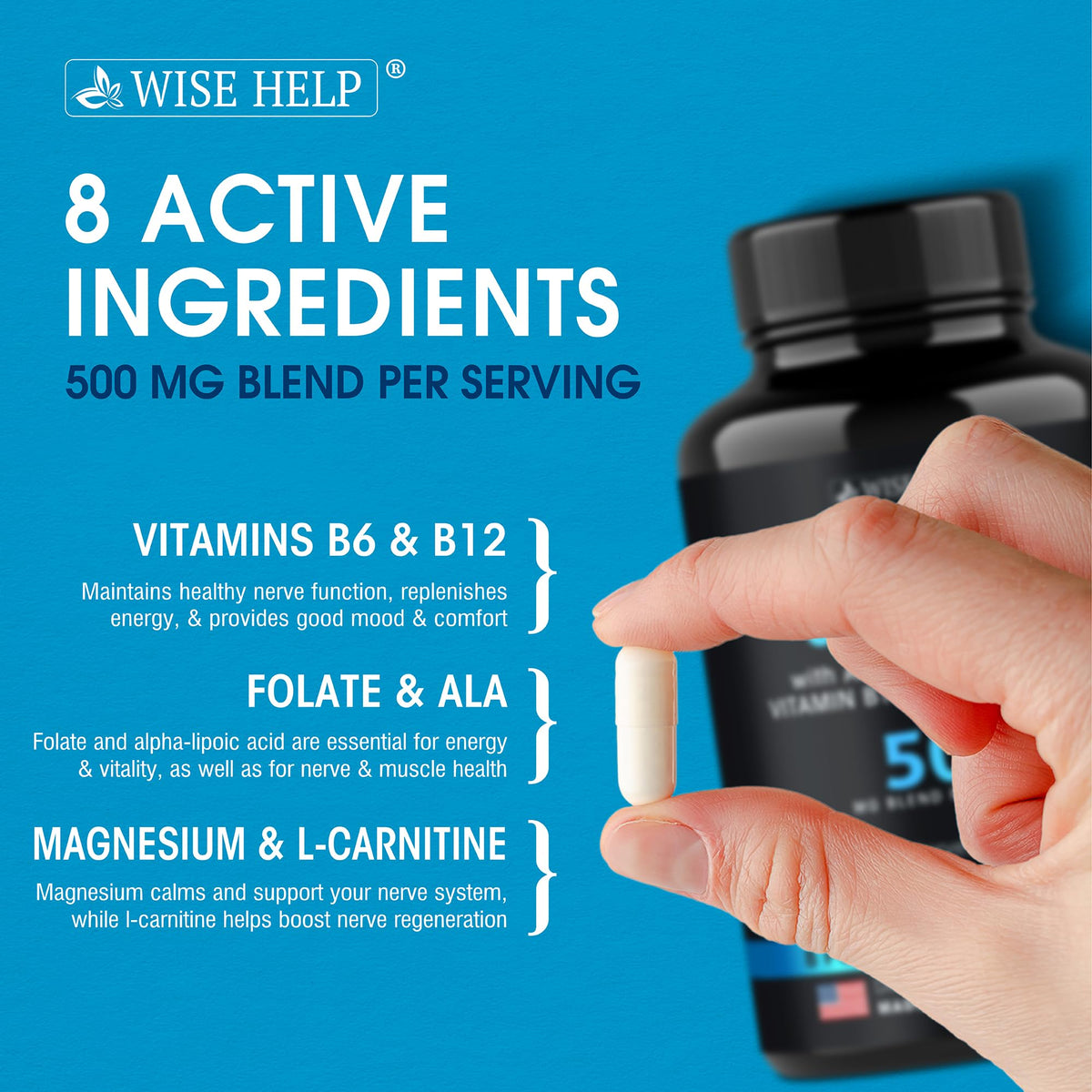 Neuropathy Support Natural Nerve Discomfort Relief - Made in USA - Nerve Antioxidant for Trigeminal Neuralgia, Diabetic & Peripheral Neuropathy - Hands, Neck, Feet & Toes Treatment Formula - Pack of 2 WISEHELPBuy Supplements Australia
