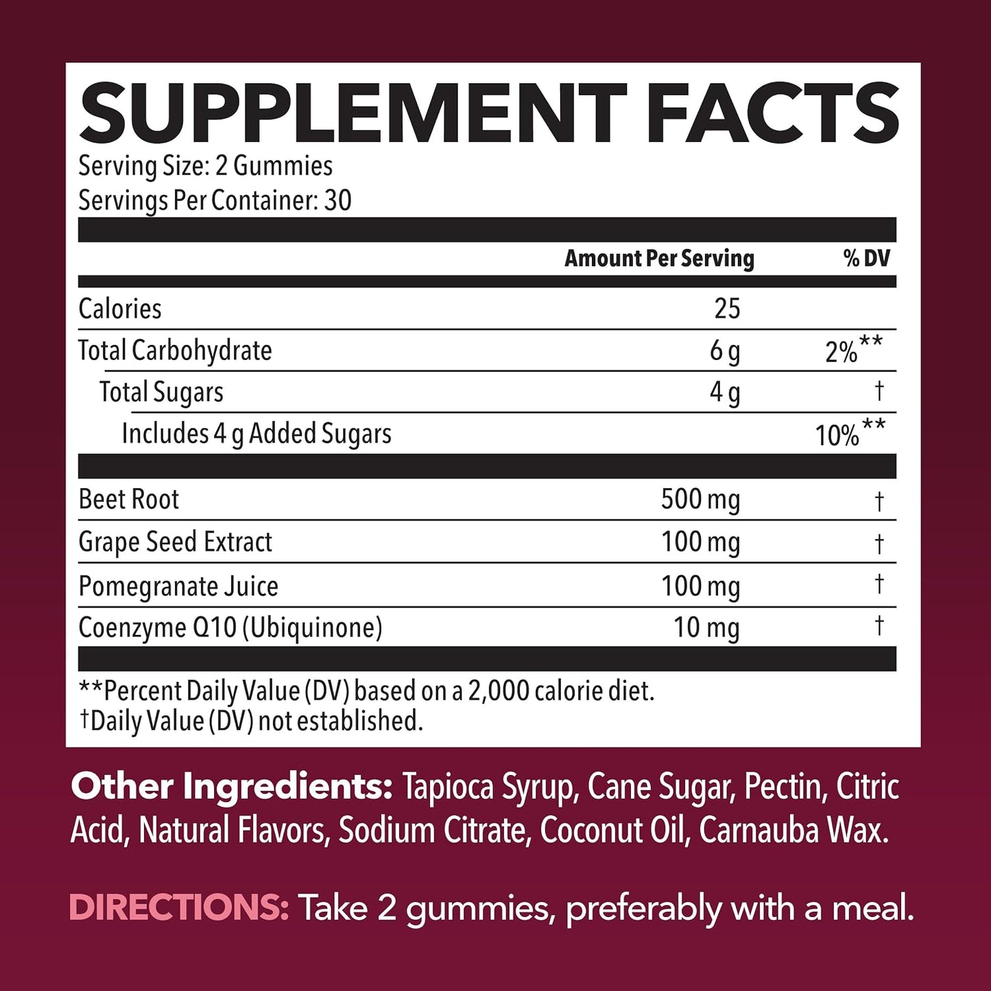 Beet Root Gummies with COQ10 and Grape Seed, Mixed Berry, 30 Servings | Nitric Oxide Supplement with Beetroot, Grape Seed Extract and COQ10 for Performance and Recovery, Vegan, Non-GMO, Gluten-Free
