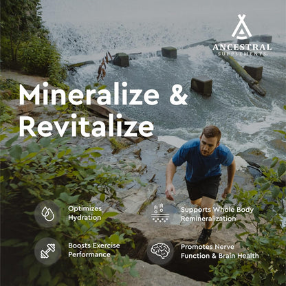 Ancestral Supplements Minerals & Electrolytes Capsules, 180 Ct | A trace mineral supplement with magnesium, potassium & sodium supports hydration, immune health and performance.