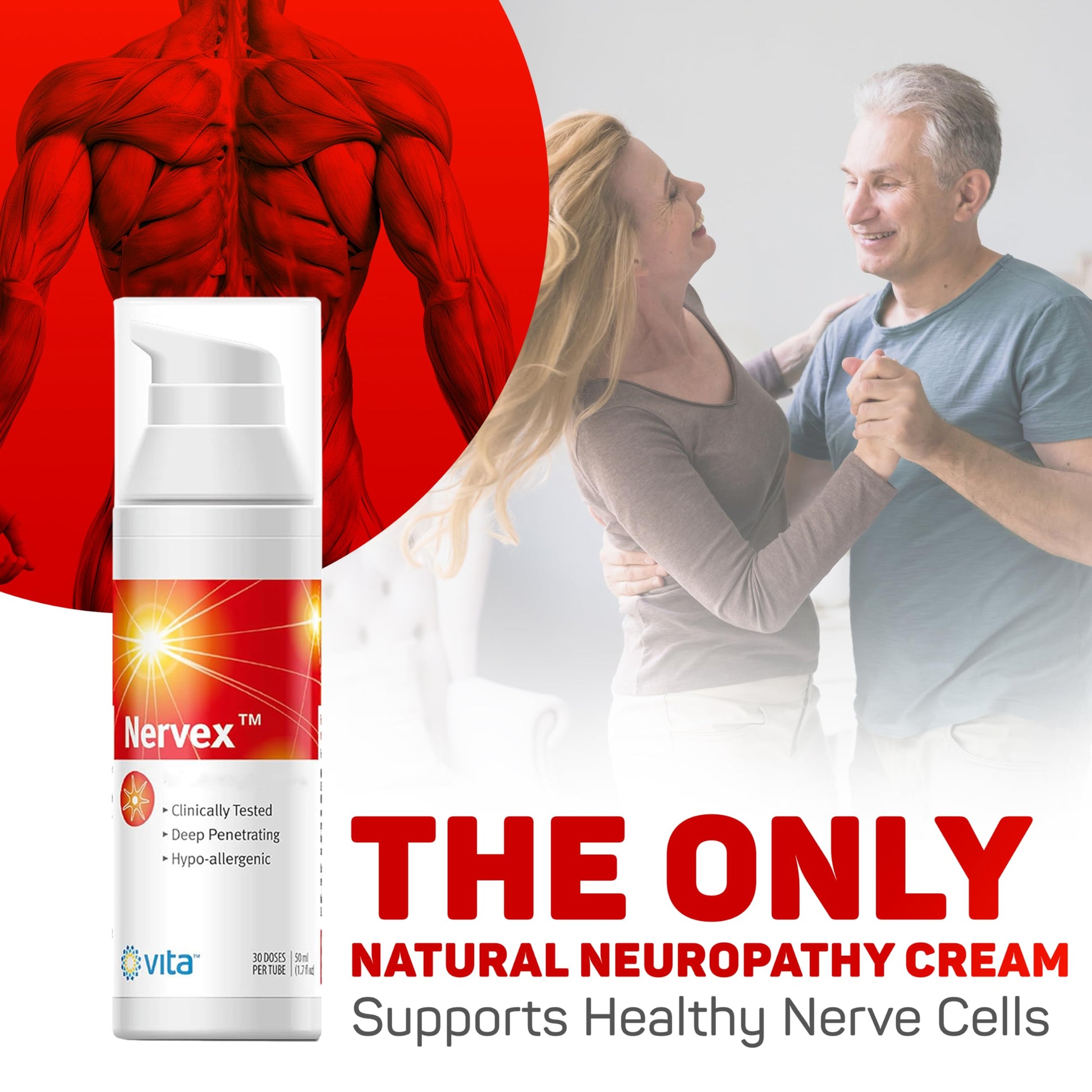 Vita Sciences Nervex Powerful Neuropathy Cream: Advanced Natural Relief for Peripheral Neuropathy, Fibromyalgia, and Fast Comfort Treatment for Feet, Hands, Legs, and Toes Vita SciencesBuy Supplements Australia