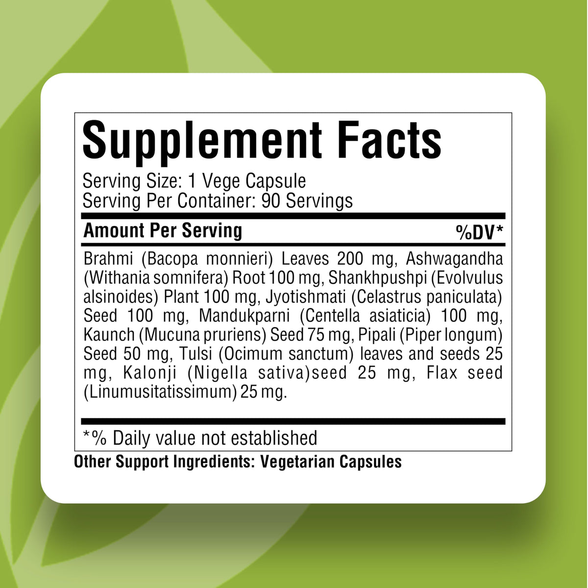 Herbsforever Omega Mind - Support Brain Function, Cognitive, Memory, Mental Clearity |Consentration,with Bacopa, Ashwagandha, Mucuna 10 Ayurvedic Herb Extracts|90 Veg Capsules|800 mg Herbsforever buy supplements Au