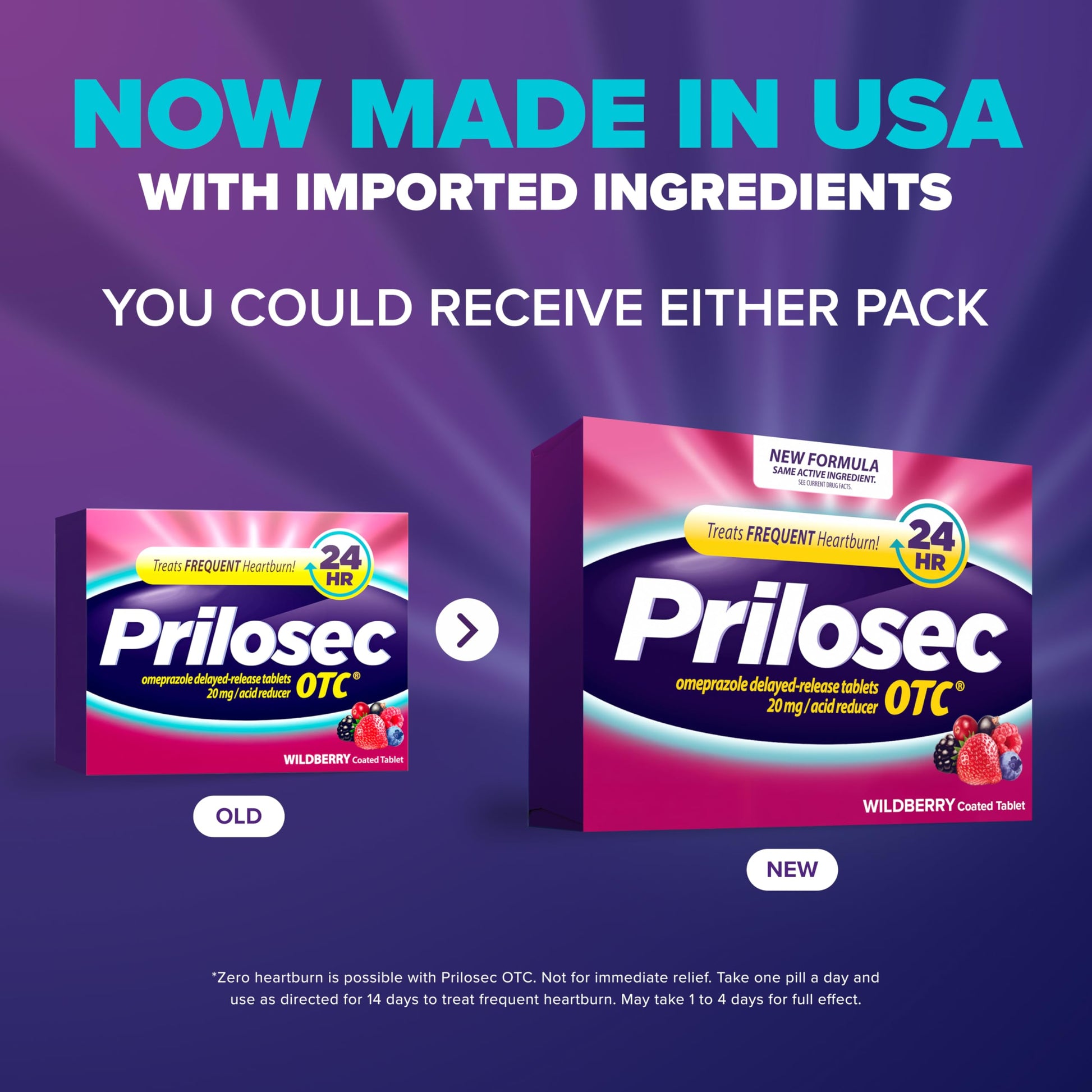 Prilosec OTC, Omeprazole Delayed Release 20mg, Acid Reducer, Treats Frequent Heartburn for 24 Hour Relief, All Day, All Night*, Heartburn Medicine, 20mg, Wildberry Flavor, 14 Tablets Prilosec buy supplements Au