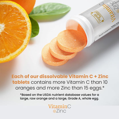 SIGNIFY NATURE Vitamin C 1000mg Effervescent Tablets - Potent Immune Support VIT C with Zinc Supplement - Sugar-Free & Vegan Formula | Dissolvable Vitamin C Tablets - Water Soluble Fizzy Elixir - 80CT SIGNIFY NATURE buy supplements Au