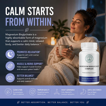 Magnesium Bisglycinate Complex 400mg Supplement | Albion TRAACS Chelated, Maximum Absorption, Gentle on Stomach, Highly Bioavailable, 120 Capsules