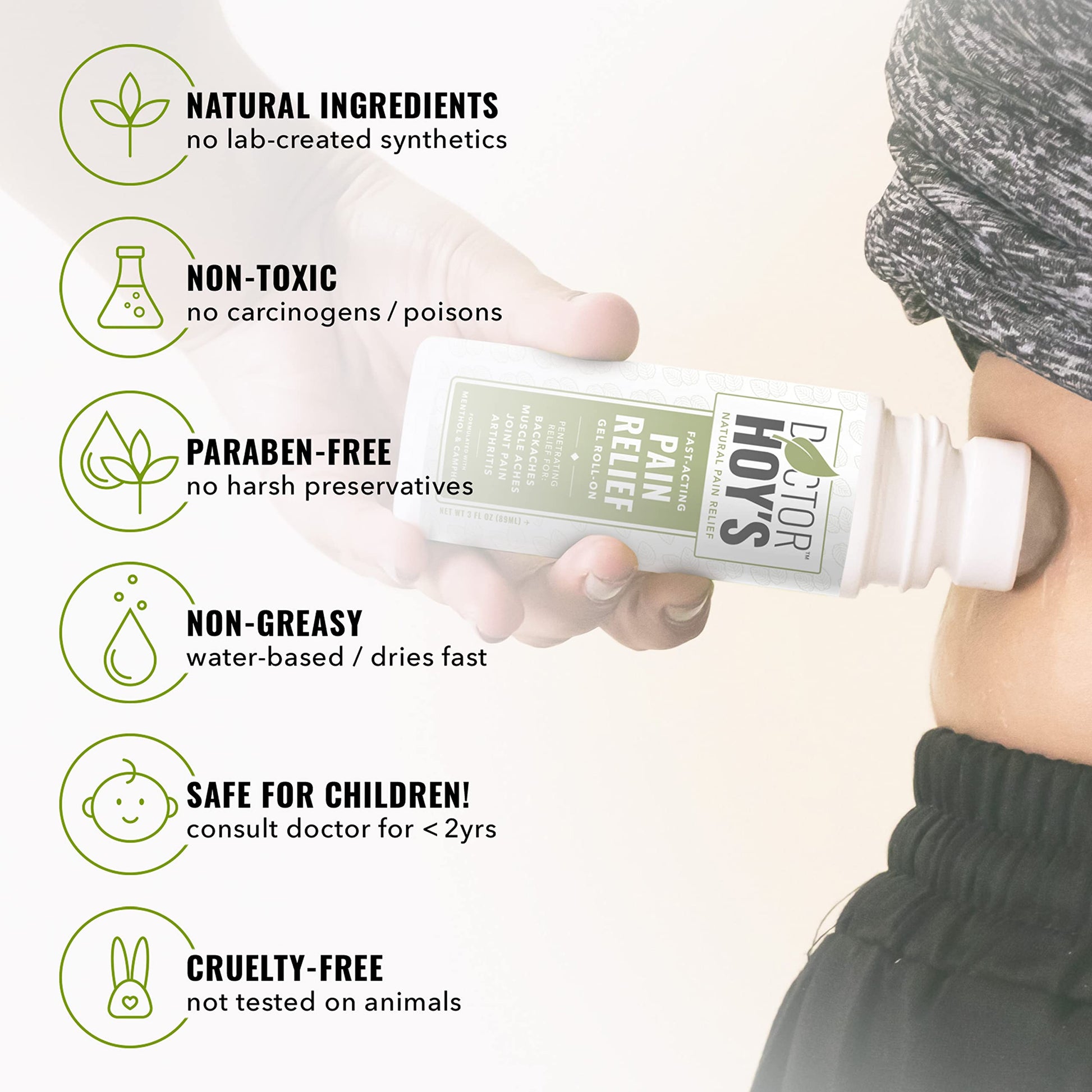 DOCTOR HOY'S Natural Pain Relief Gel, Water Based with Arnica, Anti-Inflammatory, Clean, Safe and Effective Natural Pain Relief, 3 oz. Roll-On, 3pk DOCTOR HOY'SBuy Supplements Australia