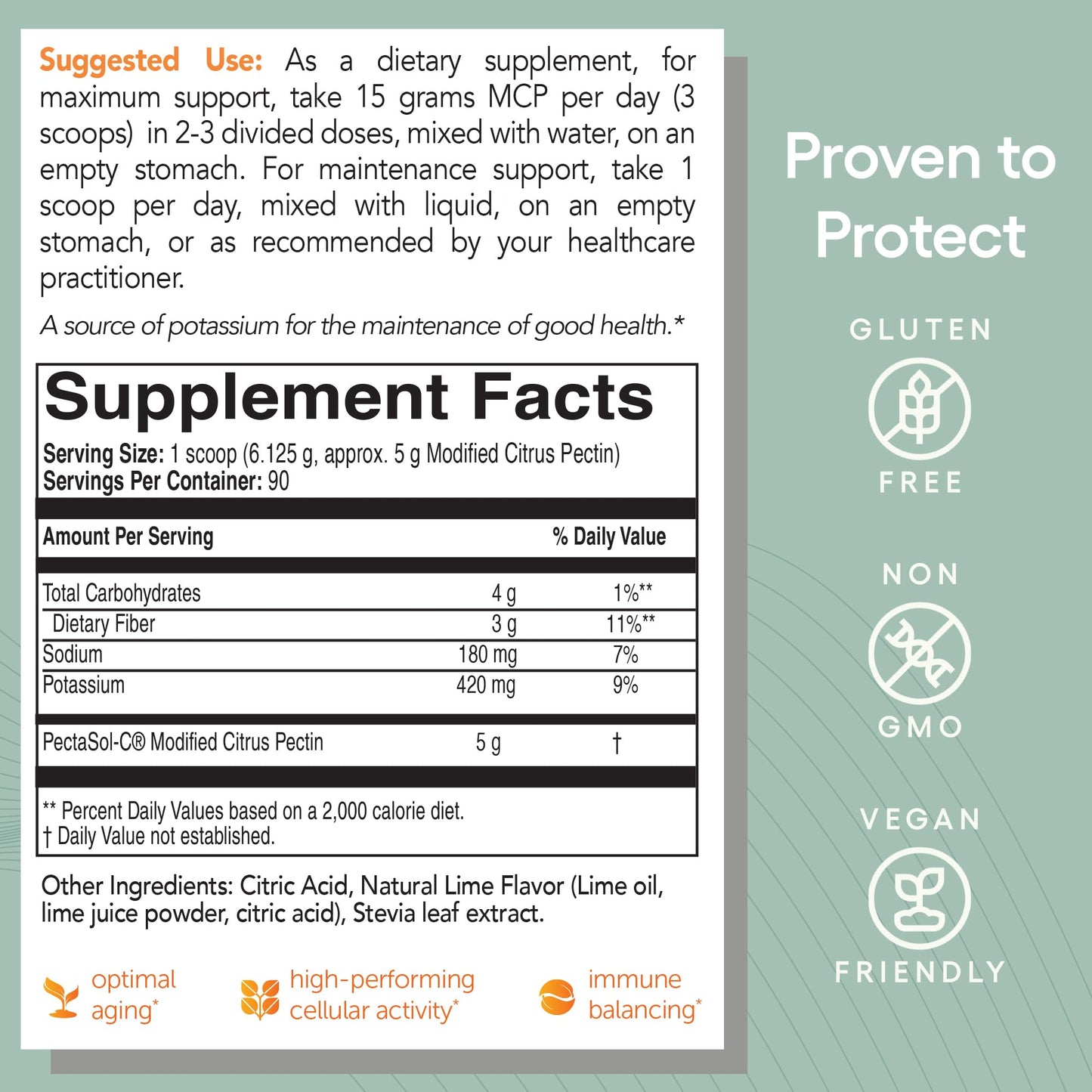 PectaSol Modified Citrus Pectin – 454g Powder – Total-Body Health Supplement to Support the Heart, Immune System, Inflammation Response & Healthy Aging + Maintain Healthy Galectin-3 Levels