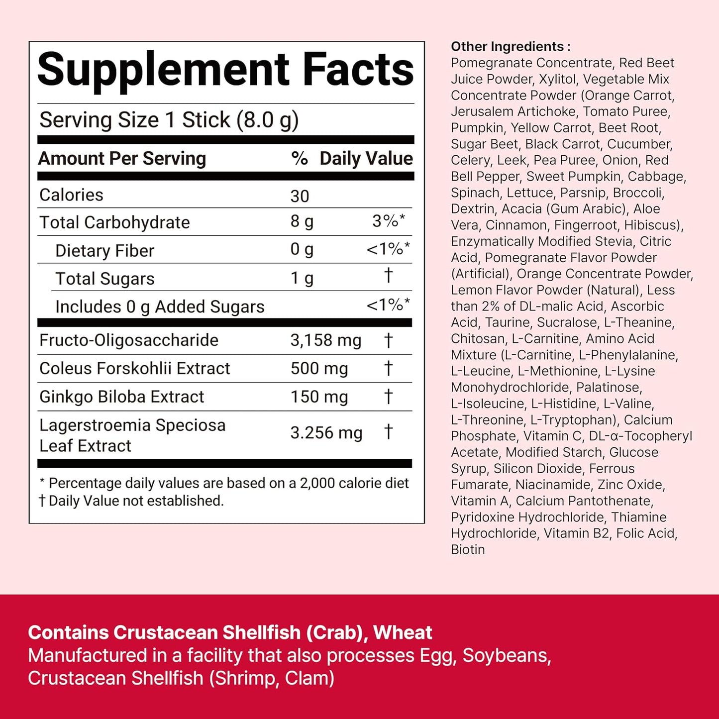FOODOLOGY Coleology Drink Mix PRO | 3,000mg Prebiotic Fiber & Metabolism Support | Daily Pomegranate Stick Powder for Gut Health & Weight Management | 15 Sticks