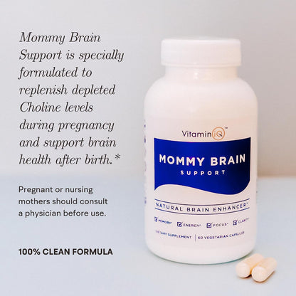 Mommy Brain Postnatal Supplement (60 Capsules) for Cognitive Health, Mood, Energy with GPC and CDP Choline, Phosphatidylserine, Omega-3 DHA