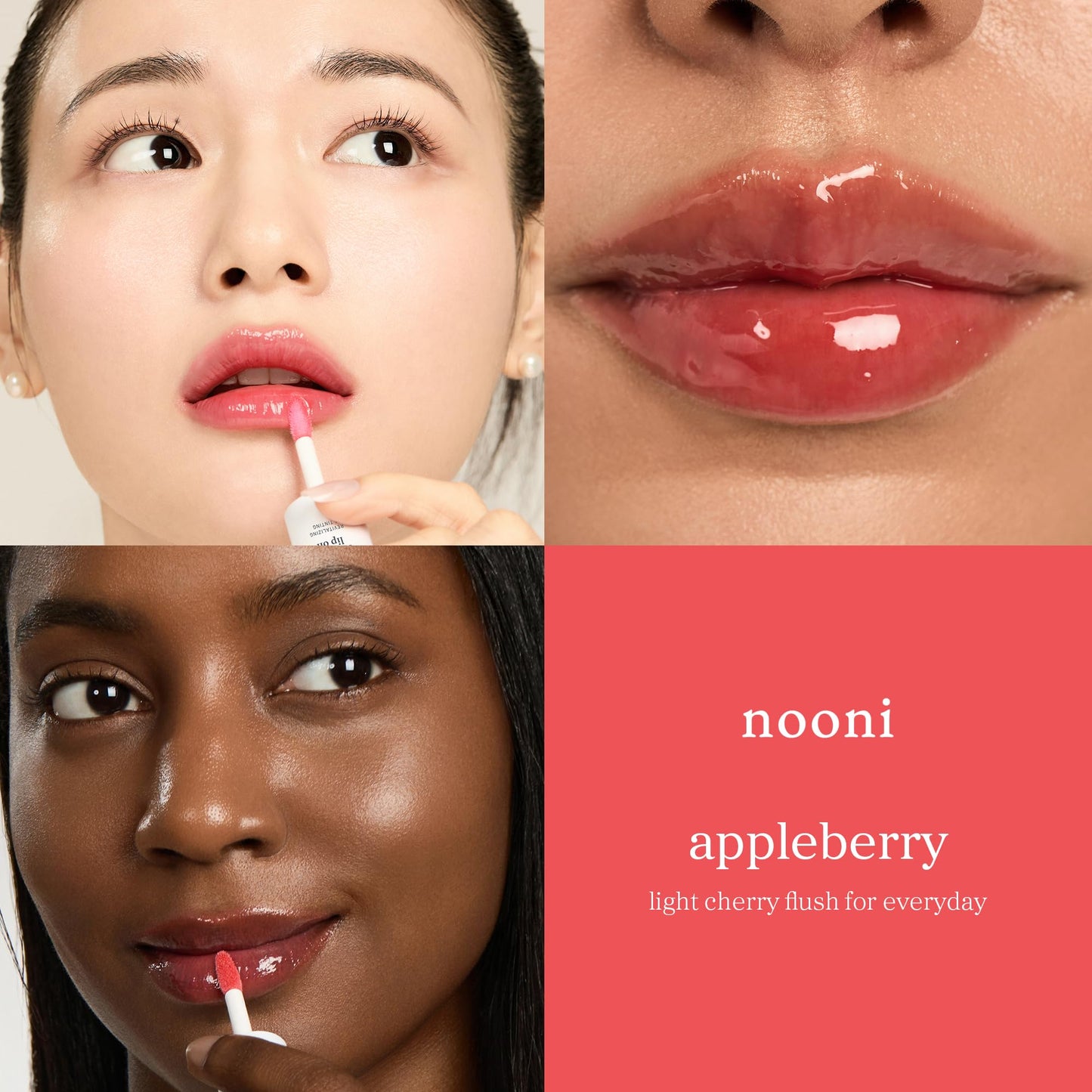 NOONI Korean Lip Oil - Appleberry | Long-Lasting, Moisturizing, Plumping, Revitalizing for Dry Lips, Waterproof, No Peel Off, Hydrating, Nourishing Crystal Clear, Stocking Stuffers, 0.12 FL Oz NOONIBuy Supplements Australia