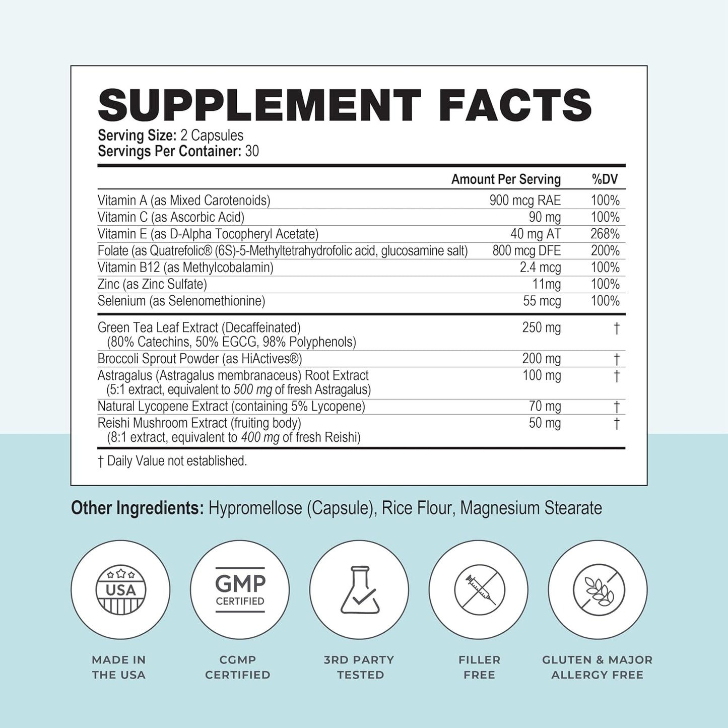 Papillex Dietary Supplement Tablets All Natural Immune Support - Immunity Defense - Best Immune System Booster - Organic 60 Capsules Bottle (Single Bottle)